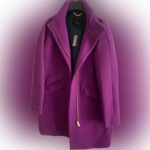 J. Crew stadium cloth cocoon purple jacket size 10